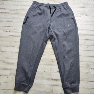 Nike Yoga Dri Fit Sweat Pants Men Size LG Gray Activewear Drawstrings Comfort